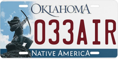 OK license plate 033AIR