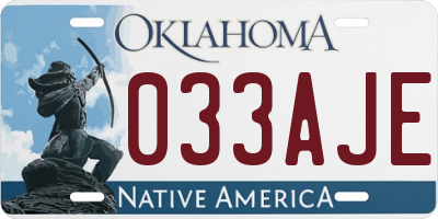 OK license plate 033AJE