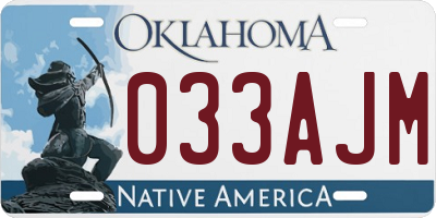OK license plate 033AJM