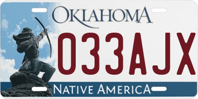 OK license plate 033AJX