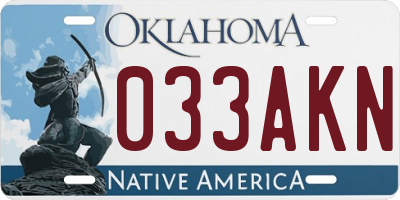 OK license plate 033AKN
