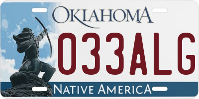 OK license plate 033ALG