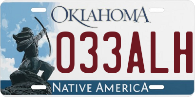 OK license plate 033ALH