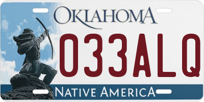 OK license plate 033ALQ
