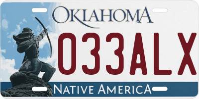 OK license plate 033ALX