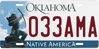 OK license plate 033AMA