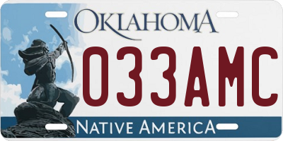 OK license plate 033AMC