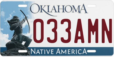 OK license plate 033AMN