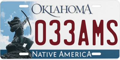 OK license plate 033AMS
