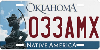 OK license plate 033AMX