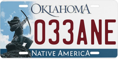 OK license plate 033ANE