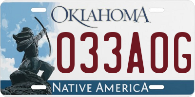 OK license plate 033AOG