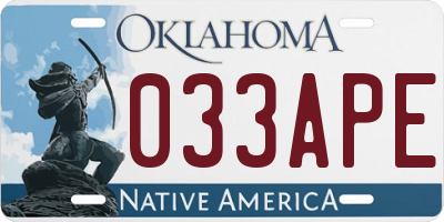 OK license plate 033APE