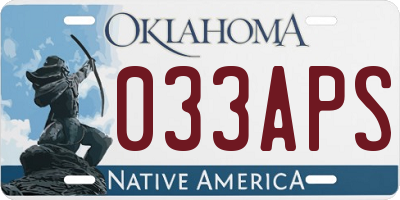 OK license plate 033APS