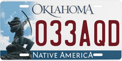 OK license plate 033AQD