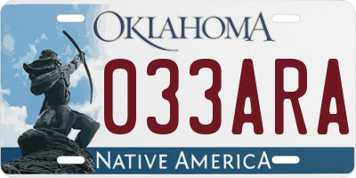 OK license plate 033ARA