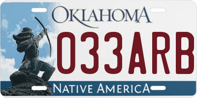 OK license plate 033ARB