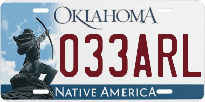 OK license plate 033ARL