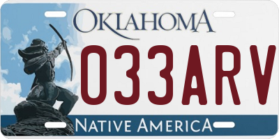 OK license plate 033ARV