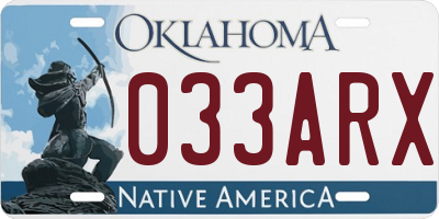 OK license plate 033ARX