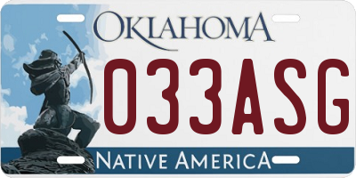 OK license plate 033ASG