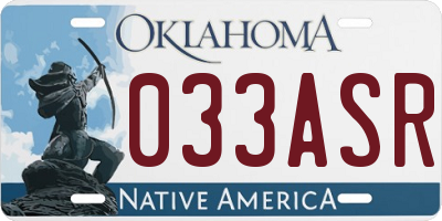 OK license plate 033ASR