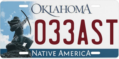 OK license plate 033AST