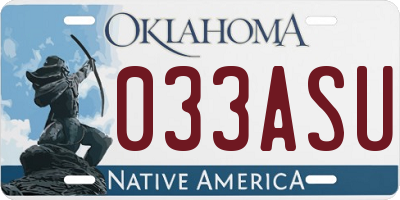 OK license plate 033ASU