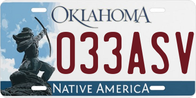 OK license plate 033ASV