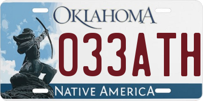 OK license plate 033ATH