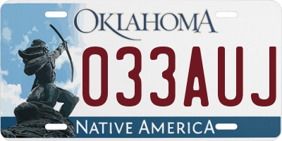OK license plate 033AUJ