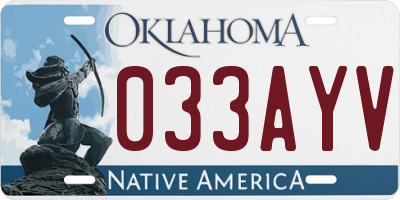 OK license plate 033AYV