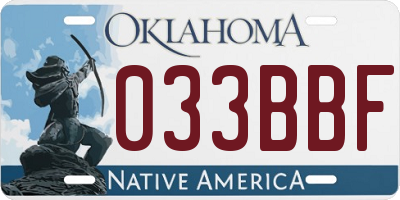 OK license plate 033BBF