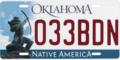 OK license plate 033BDN