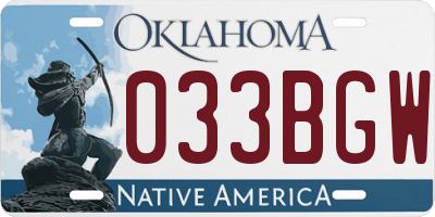 OK license plate 033BGW