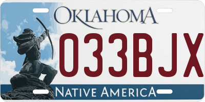 OK license plate 033BJX