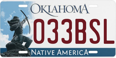OK license plate 033BSL