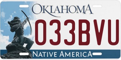 OK license plate 033BVU