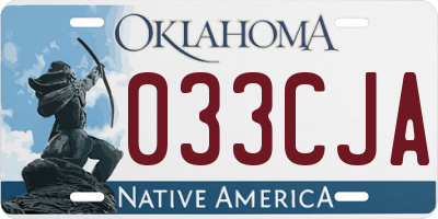 OK license plate 033CJA