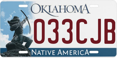 OK license plate 033CJB