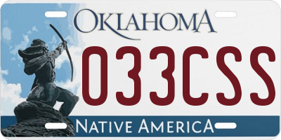 OK license plate 033CSS