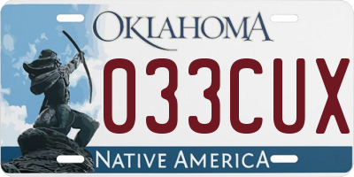 OK license plate 033CUX