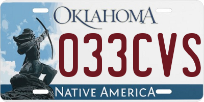 OK license plate 033CVS