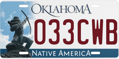 OK license plate 033CWB