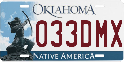 OK license plate 033DMX