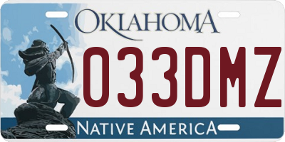 OK license plate 033DMZ