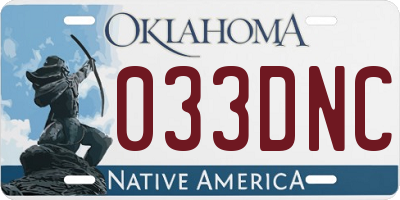 OK license plate 033DNC