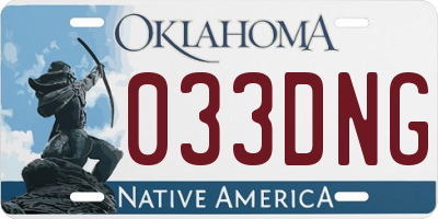 OK license plate 033DNG