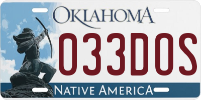 OK license plate 033DOS