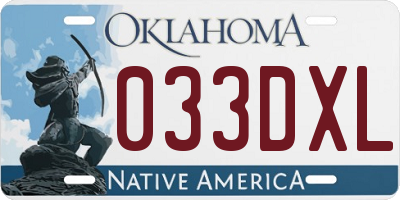 OK license plate 033DXL